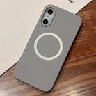 For iPhone X / XS Leather Texture Design MagSafe Full Coverage Phone Case(Grey) - 1