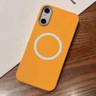 For iPhone X / XS Leather Texture Design MagSafe Full Coverage Phone Case(Yellow) - 1