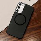For Samsung Galaxy S21 5G Leather Texture Design MagSafe Full Coverage Phone Case(Black) - 1
