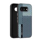 For Google Pixel 9a ABEEL 6D Micro Relief MagSafe Magnetic Phone Case(Carbon Fiber Blue) - 1