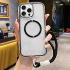 For iPhone 13 Pro Max Airbag 3 in 1 CD Texture MagSafe Phone Case with Strap(Black) - 1