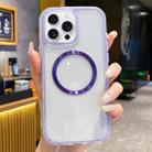 For iPhone 16 Pro Max 3 in 1 Airbag CD Texture MagSafe Phone Case(Taro Purple) - 1