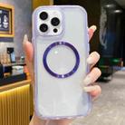 For iPhone 16 Pro 3 in 1 Airbag CD Texture MagSafe Phone Case(Taro Purple) - 1