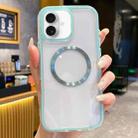 For iPhone 16 Plus 3 in 1 Airbag CD Texture MagSafe Phone Case(Mint Green) - 1