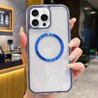 For iPhone 15 Pro Max 3 in 1 Airbag CD Texture MagSafe Phone Case(Dark Blue) - 1