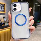 For iPhone 11 3 in 1 Airbag CD Texture MagSafe Phone Case(Dark Blue) - 1
