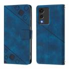For Cubot A10 Skin-feel Embossed Leather Phone Case(Blue) - 3