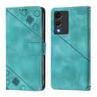 For Cubot A10 Skin-feel Embossed Leather Phone Case(Green) - 3