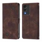 For Cubot A10 Skin-feel Embossed Leather Phone Case(Brown) - 3