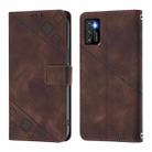 For Cubot P50 Skin-feel Embossed Leather Phone Case(Brown) - 3