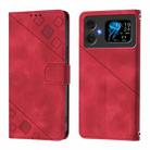 For Cubot A20 Skin-feel Embossed Leather Phone Case(Red) - 2