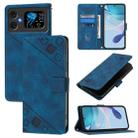 For Cubot A20 Skin-feel Embossed Leather Phone Case(Blue) - 1
