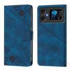 For Cubot A20 Skin-feel Embossed Leather Phone Case(Blue) - 2