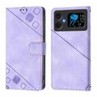 For Cubot A20 Skin-feel Embossed Leather Phone Case(Light Purple) - 2