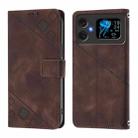 For Cubot A20 Skin-feel Embossed Leather Phone Case(Brown) - 2