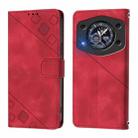 For Cubot A30 Skin-feel Embossed Leather Phone Case(Red) - 2