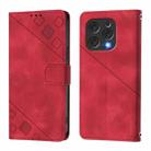 For Doogee N55 Plus Skin-feel Embossed Leather Phone Case(Red) - 3