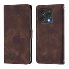 For Doogee N55 Plus Skin-feel Embossed Leather Phone Case(Brown) - 3