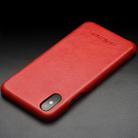 For iPhone X / XS QIALINO Shockproof Cowhide Leather Protective Case(Red) - 2