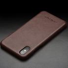 For iPhone X / XS QIALINO Shockproof Cowhide Leather Protective Case(Dark Brown) - 2