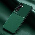 For Samsung Galaxy A16 4G Classic Tilt Strip Grain Magnetic PC Hybrid TPU Phone Case(Green) - 1