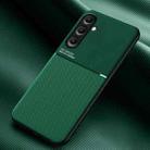 For Samsung Galaxy M35 Classic Tilt Strip Grain Magnetic PC Hybrid TPU Phone Case(Green) - 1