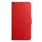 For Xiaomi 15 Flower Embossed Leather Phone Case(Red) - 3