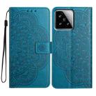 For Xiaomi 15 Flower Embossed Leather Phone Case(Blue) - 1