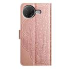 For Xiaomi Poco F7 Pro / F7 Ultra  Flower Embossed Leather Phone Case(Rose Gold) - 3