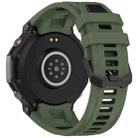 For Amazfit T-Rex 3 Two Color Black Buckle Silicone Watch Band(Olive Green Black) - 2