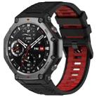 For Amazfit T-Rex 3 Two Color Black Buckle Silicone Watch Band(Black Red) - 1