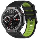 For Amazfit T-Rex 3 Two Color Black Buckle Silicone Watch Band(Black Green) - 1