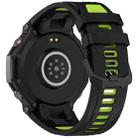 For Amazfit T-Rex 3 Two Color Black Buckle Silicone Watch Band(Black Green) - 2