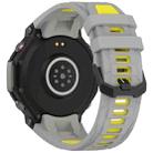For Amazfit T-Rex 3 Two Color Black Buckle Silicone Watch Band(Grey Yellow) - 2