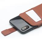 For iPhone X / XS QIALINO Nappa Texture Top-grain Leather Liner Bag with Card Slots(Brown) - 3