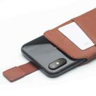 For iPhone XS Max QIALINO Nappa Texture Top-grain Leather Liner Bag with Card Slots(Brown) - 3