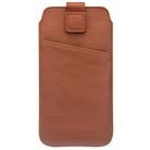 For iPhone XR QIALINO Nappa Texture Top-grain Leather Liner Bag with Card Slots(Brown) - 1