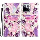 For Xiaomi 15 Pro Colored Drawing Leather Phone Case(Purple Marble) - 1
