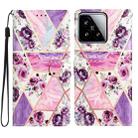 For Xiaomi 15 Colored Drawing Leather Phone Case(Purple Marble) - 1