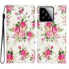 For Xiaomi 15 Colored Drawing Leather Phone Case(Peonies) - 1