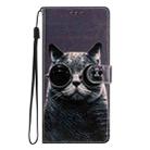 For Redmi Note 14 Pro+ 5G Colored Drawing Leather Phone Case(Sunglasses Cat) - 3