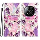 For Redmi Note 14 Pro+ 5G Colored Drawing Leather Phone Case(Purple Marble) - 1