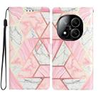 For Redmi Note 14 Pro+ 5G Colored Drawing Leather Phone Case(Pink Marble) - 1