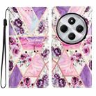 For Redmi A4 5G Colored Drawing Leather Phone Case(Purple Marble) - 1