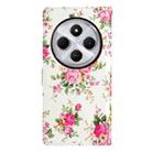 For Redmi A4 5G Colored Drawing Leather Phone Case(Peonies) - 3