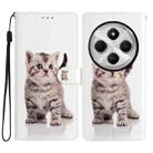 For Redmi A4 5G Colored Drawing Leather Phone Case(Little Tabby Cat) - 1