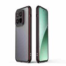 For Xiaomi 15 Pro Aurora Series Lens Protector + Metal Frame Phone Case(Black Red) - 1