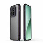 For Xiaomi 15 Pro Aurora Series Lens Protector + Metal Frame Phone Case(Black Purple) - 1