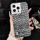 For iPhone 15 Pro Pebble Pattern PU MagSafe Phone Case with Holder(Grey) - 1