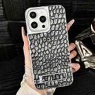 For iPhone 13 Pro Max Pebble Pattern PU MagSafe Phone Case with Holder(Grey) - 1